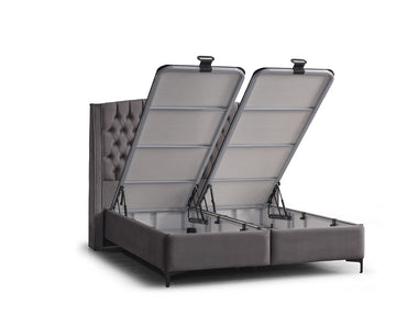 Cosmopolitan Luxury Upholstered Ottoman Bed Set – Orthopaedic Mattress + Padded Headboard + Lift-Up Storage Base