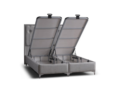 ANGEL Luxury Upholstered Ottoman Bed Set – Orthopaedic Mattress + Padded Headboard + Lift-Up Storage Base