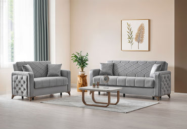 Chester 3+2+1 Seater Sofa Bed - Gray