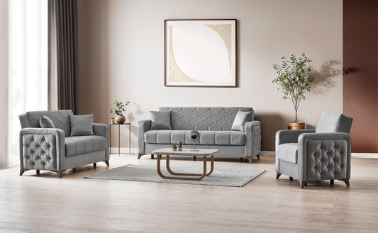 Chester 3+2+1 Seater Sofa Bed - Gray