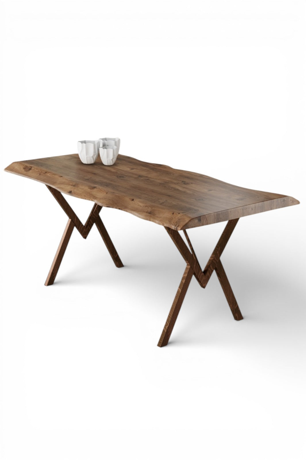 Wedex Series Dining Set & Table and 6 Luxury Babyface Fabric Chairs with Metal Legs