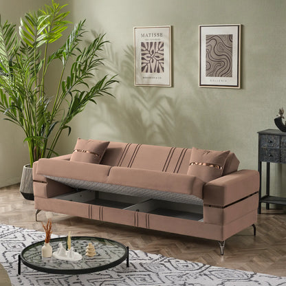 Nepal 3 Seater Sofa - Light Brown