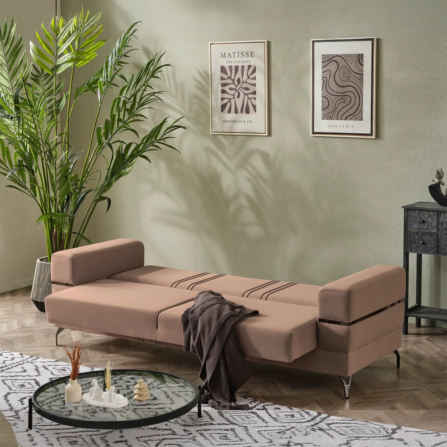 Nepal 3 Seater Sofa - Light Brown