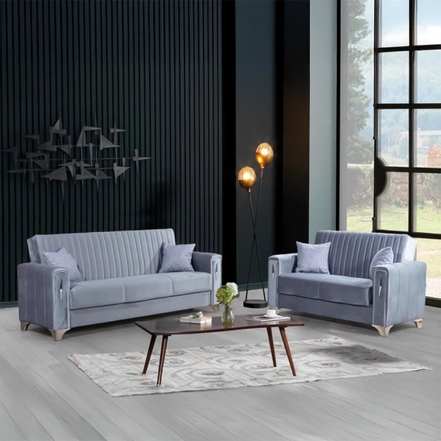 Diamond Elegant Gray 2 Seater Sofa