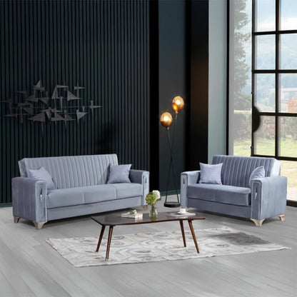 Diamond Elegant Gray 3+2 Sofa Set