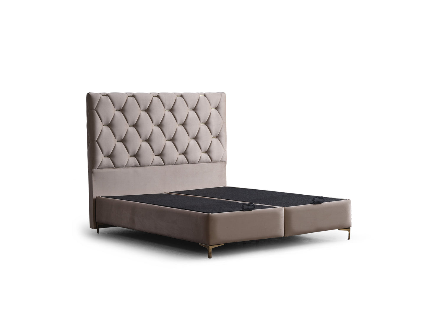 Lilit Luxury Upholstered Ottoman Bed Set – Orthopaedic Mattress + Padded Headboard + Lift-Up Storage Base