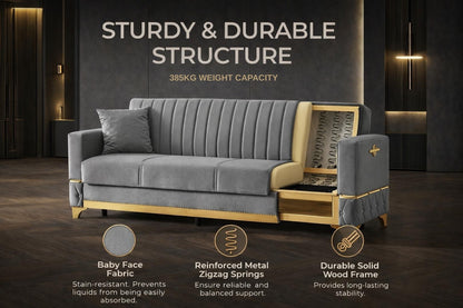 Istanbul Modern Gray 3+2+1 Seater Sofa Bed