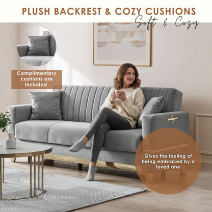 Istanbul Modern Gray 3+2+1 Seater Sofa Bed