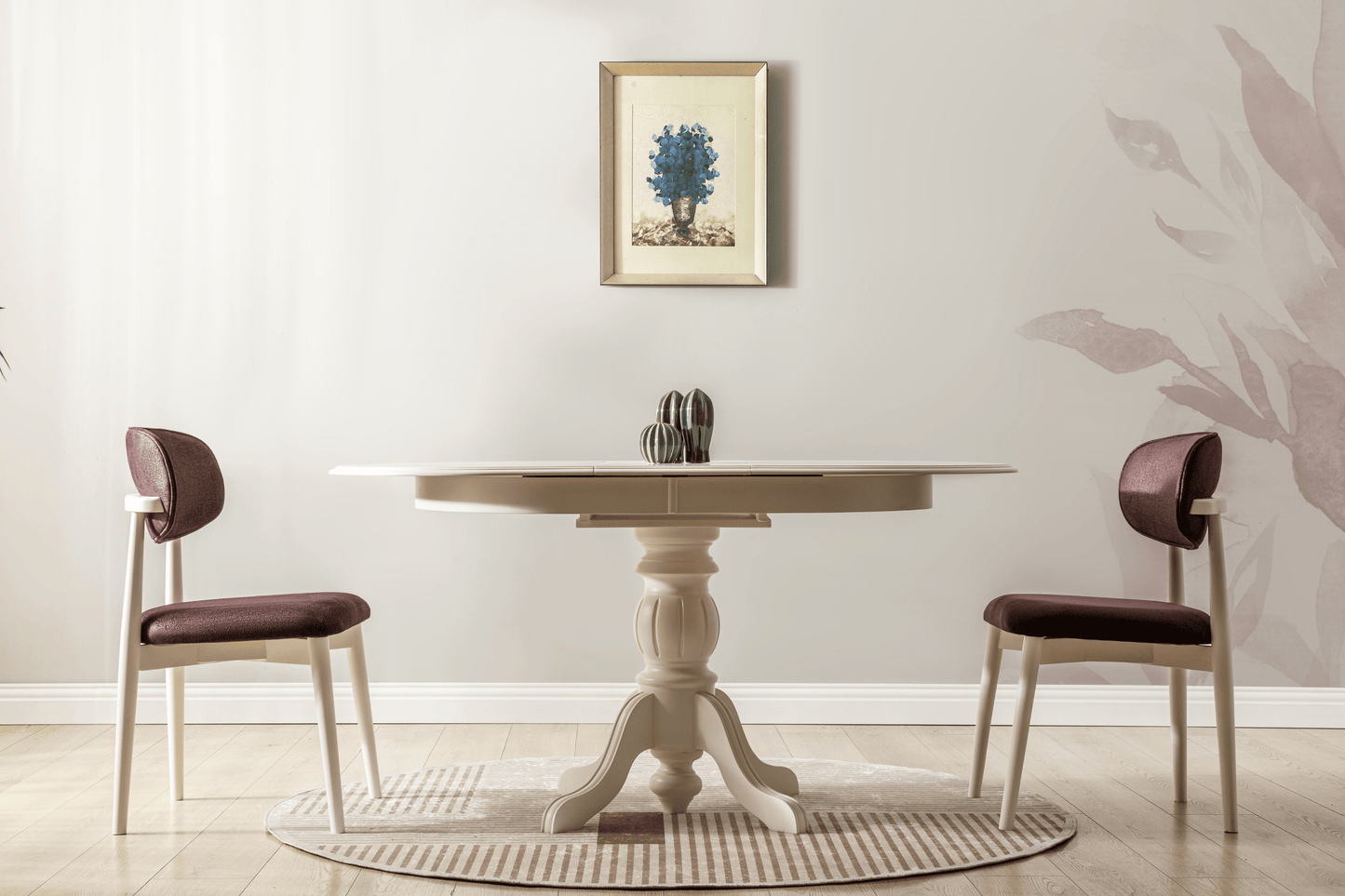 Iris Series Luxury Lacquered Extendable Dining Table Set– 6 Chairs