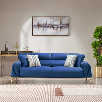 Royal Elegant Dark Blue 3+2+1 Sofa Set