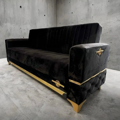 Istanbul Modern Black 3 Seater Sofa