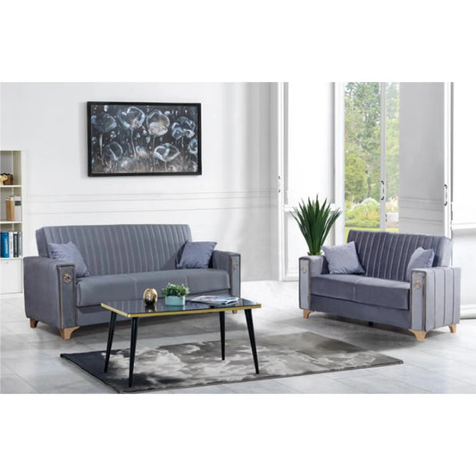 Violet 3+2 Gray Sofa Set