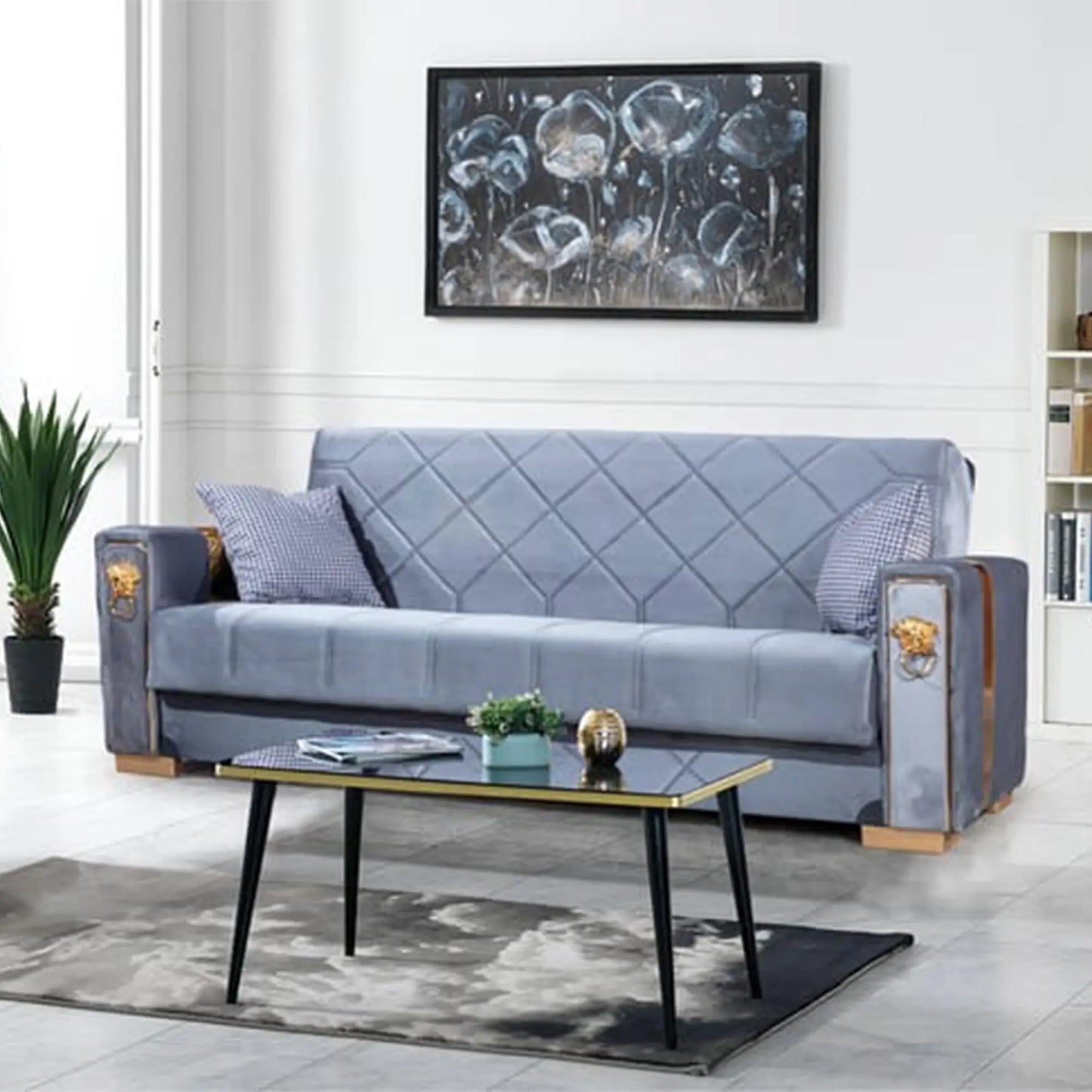 Lion Modern Gray 3 Seater Sofa