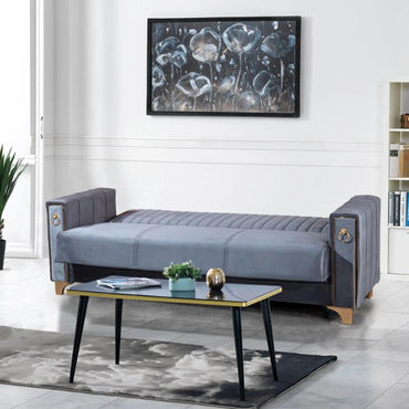 Violet 3 Seater Gray Sofa