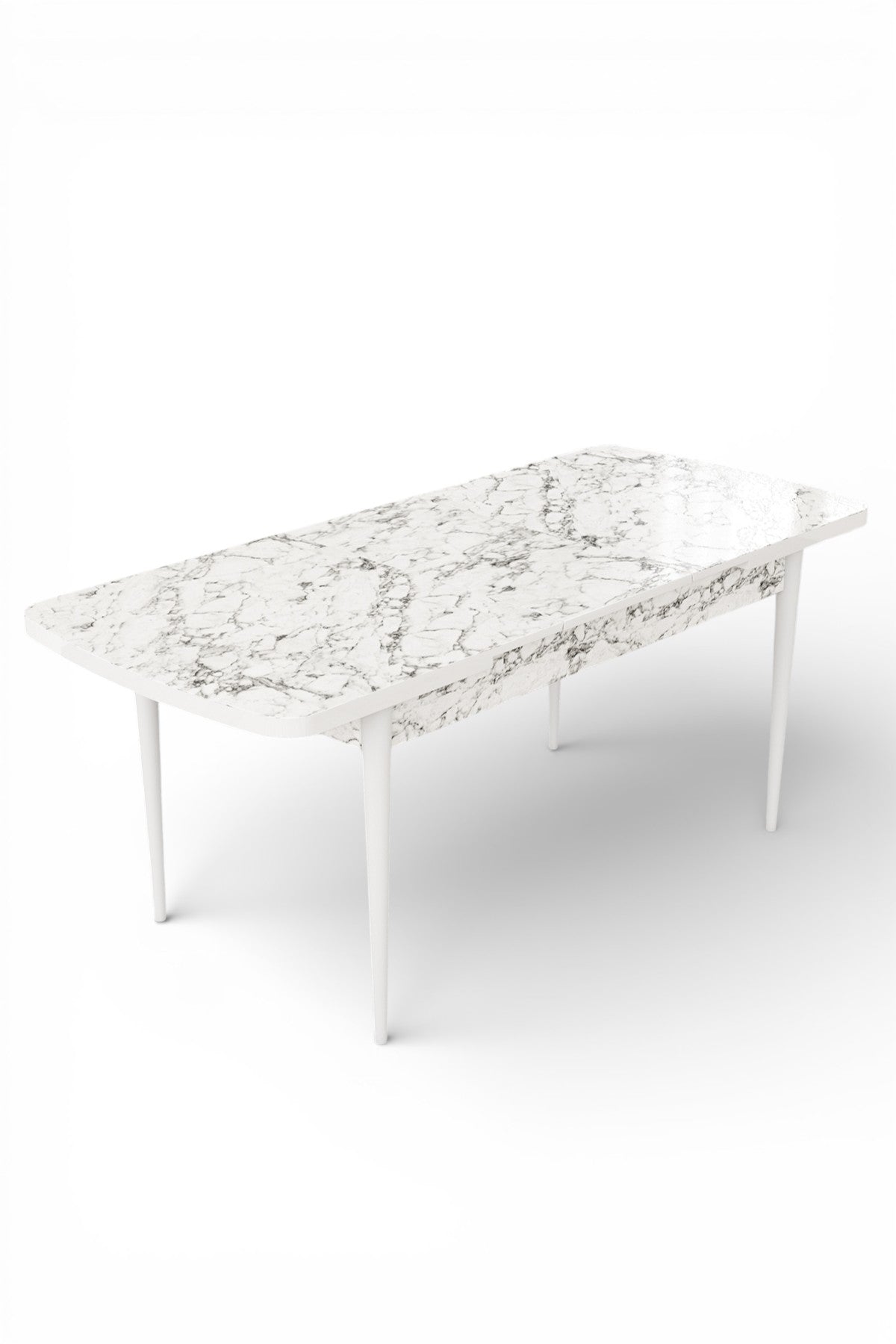 Exve Modern Extendable Dining Table Set with 6 Babyface Chairs