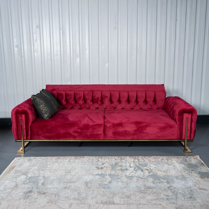 Tokio Elegant Dark Red 3+2+1 Sofa Set