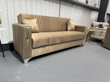 Diamond Elegant Cream Beige 3+2+1 Seater Sofa Bed