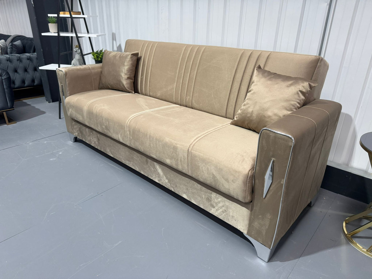 Diamond Elegant Cream Beige 3+2+1 Seater Sofa Bed