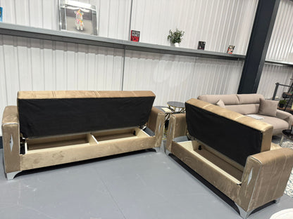 Diamond Elegant Cream Beige 3+2+1 Seater Sofa Bed