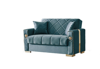 Lion Modern Green Gold 3+2+1 Seater Sofa Bed