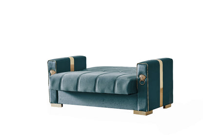 Lion Modern Green Gold 3+2+1 Seater Sofa Bed