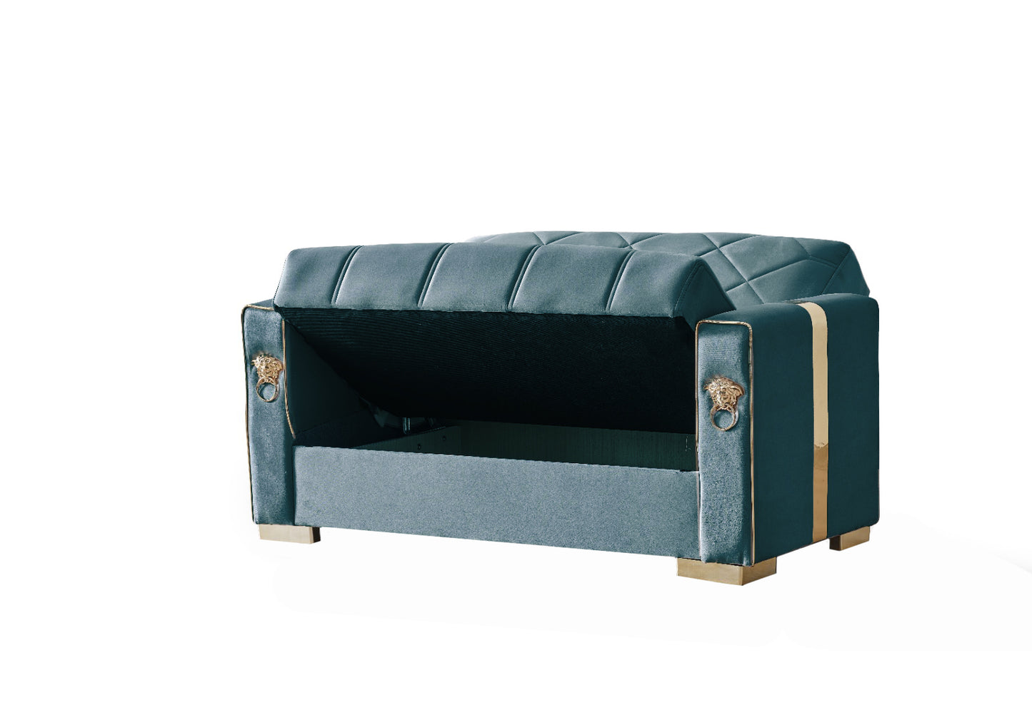 Lion Modern Green Gold 3+2+1 Seater Sofa Bed
