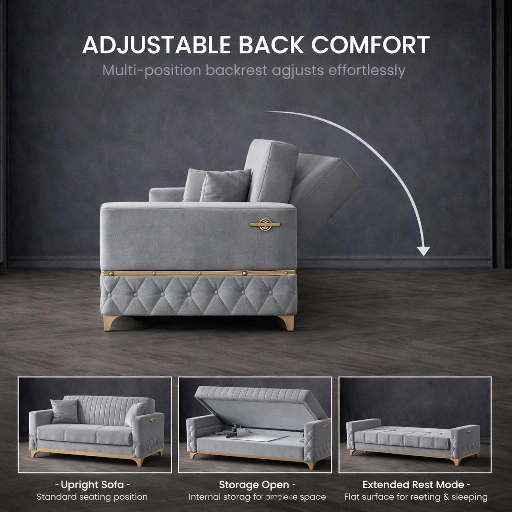 Istanbul Modern Gray 3+2+1 Seater Sofa Bed