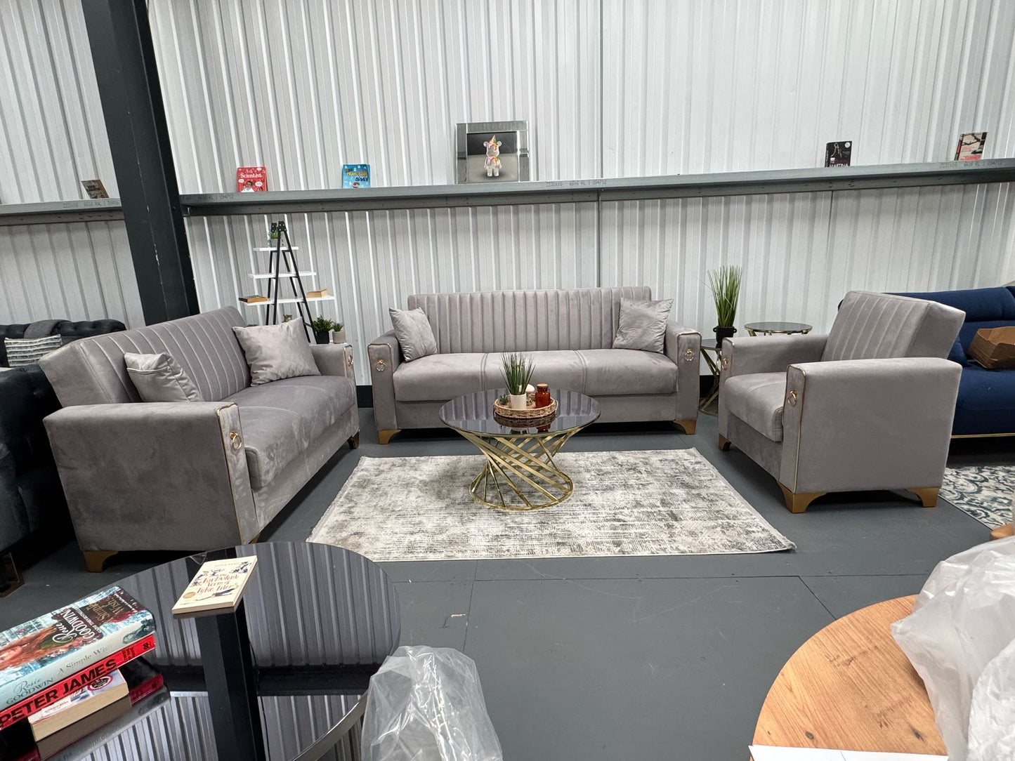 Violet 3+2+1 Seater Sofa Bed - Gray