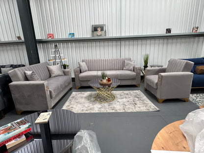 Violet 3+2+1 Seater Sofa Bed - Gray