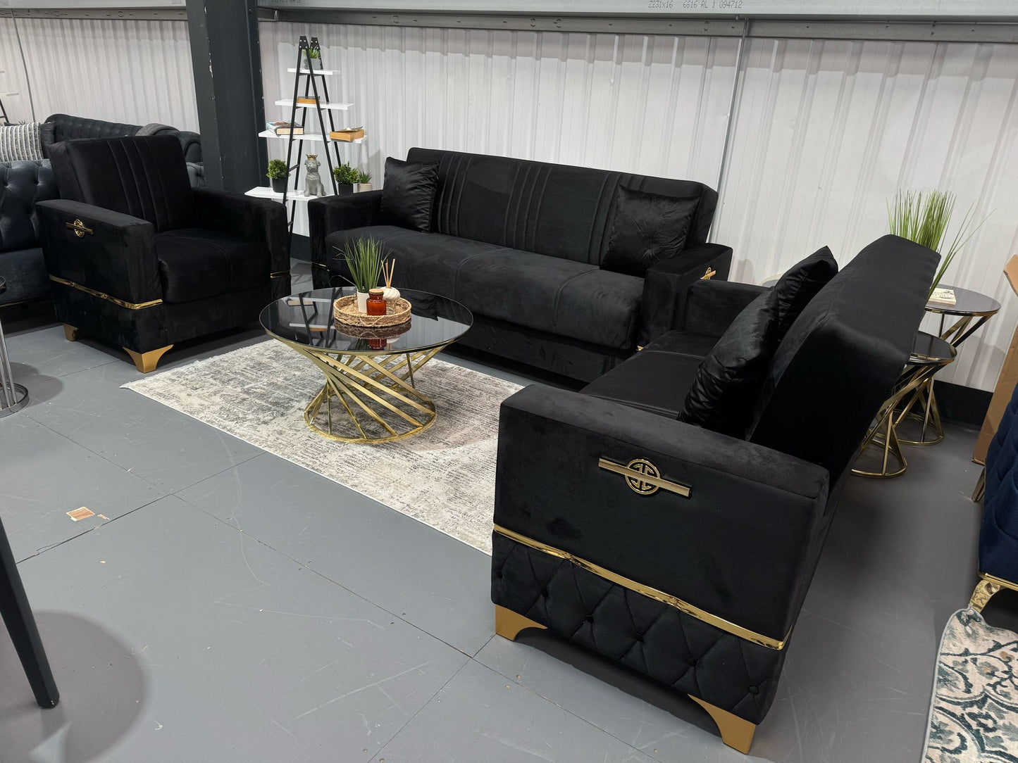 Istanbul Modern Black 3+2+1 Seater Sofa Bed