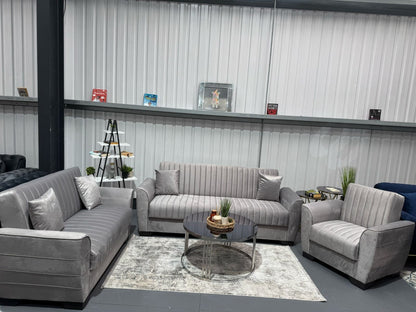 Tual 3+2+1 Seater Sofa Bed - Gray