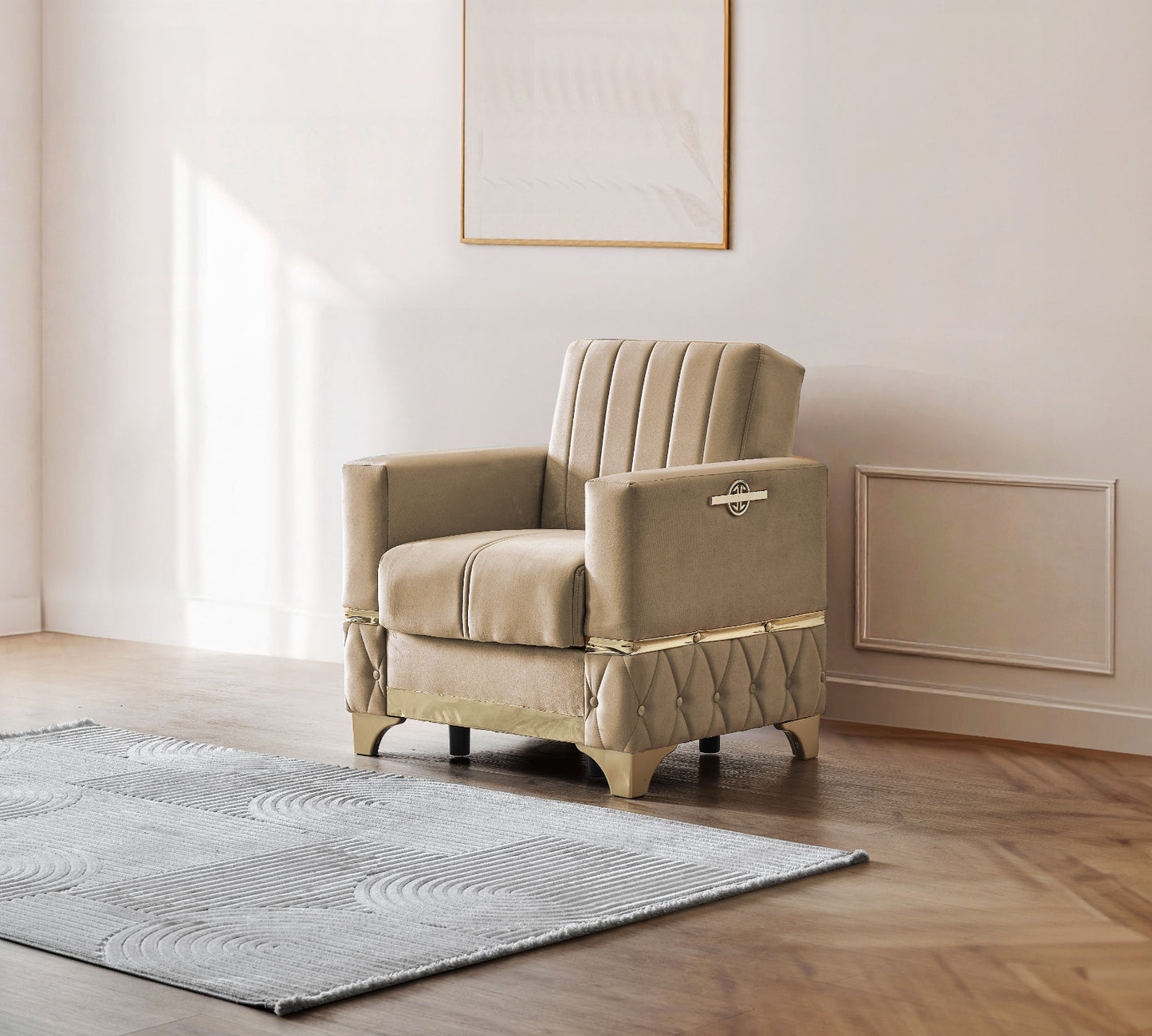 Istanbul Modern Beige 3+2+1 Seater Sofa Bed