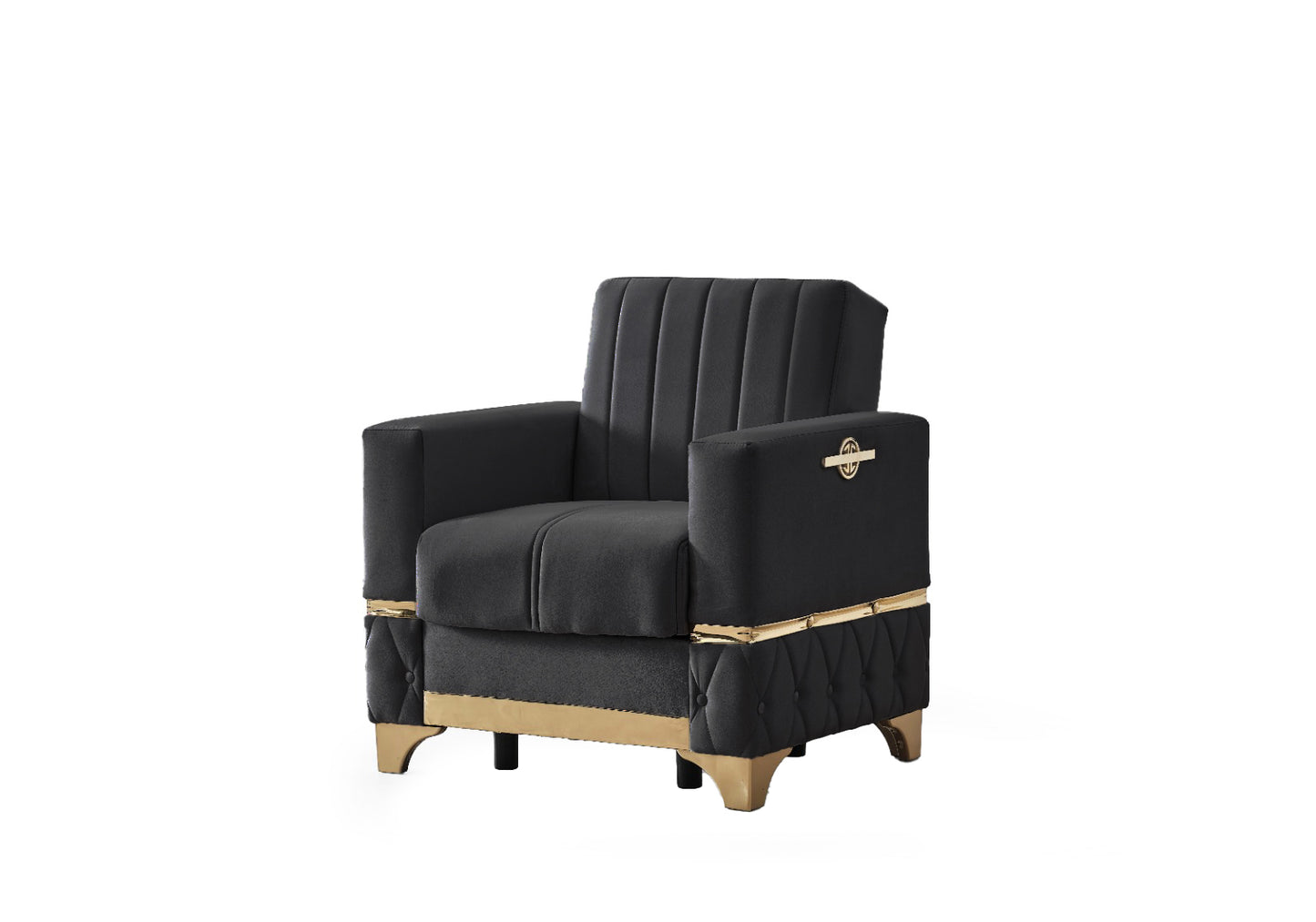 Istanbul Modern Black 3+2+1 Seater Sofa Bed