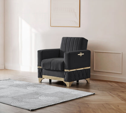 Istanbul Modern Black 3+2+1 Seater Sofa Bed