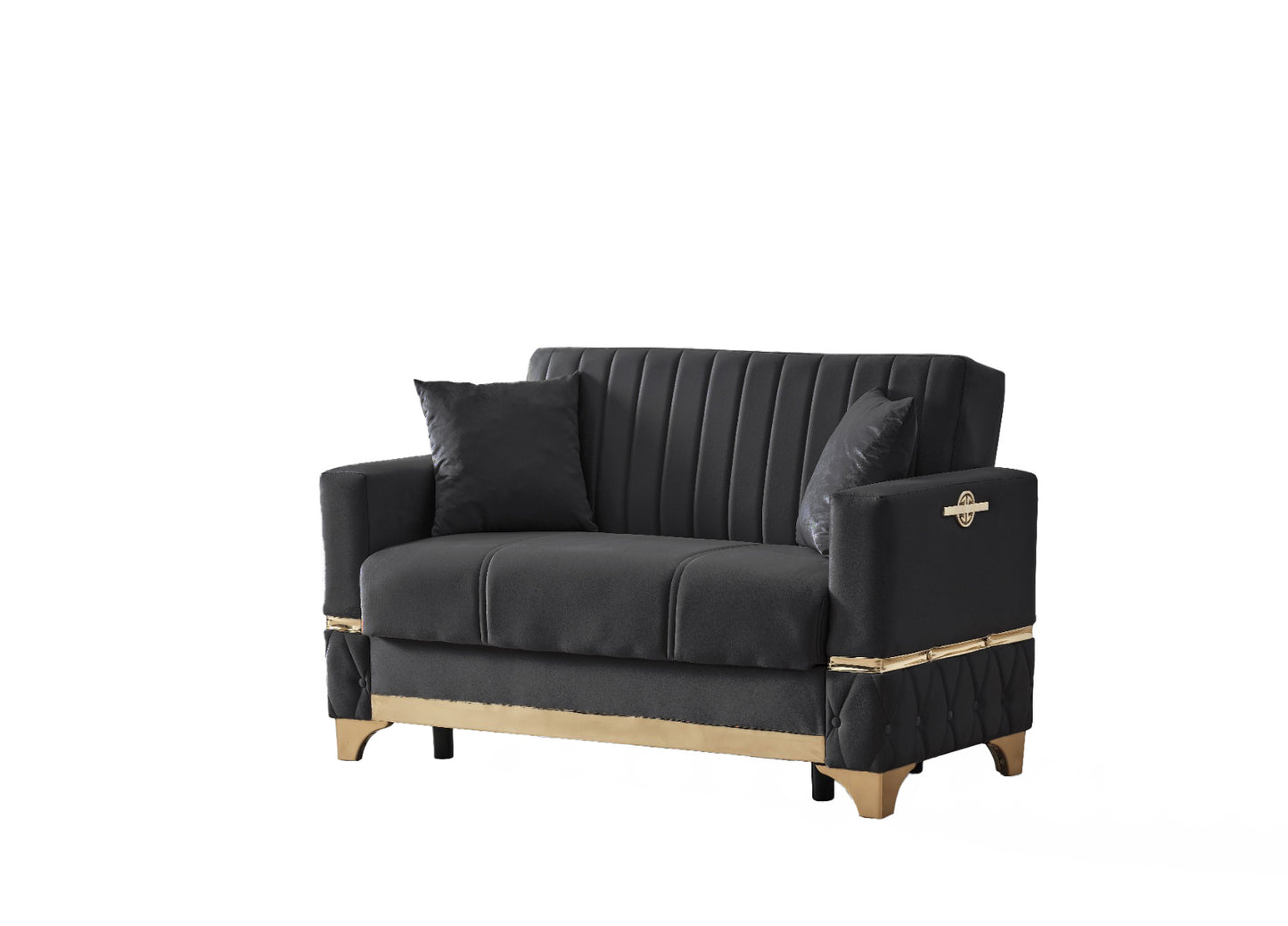 Istanbul Modern Black 3+2+1 Seater Sofa Bed
