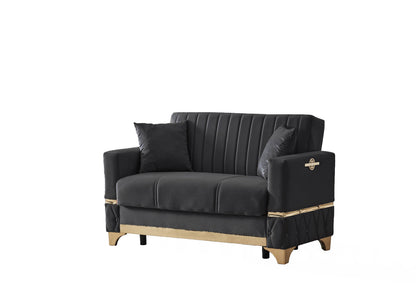 Istanbul Modern Black 3+2+1 Seater Sofa Bed