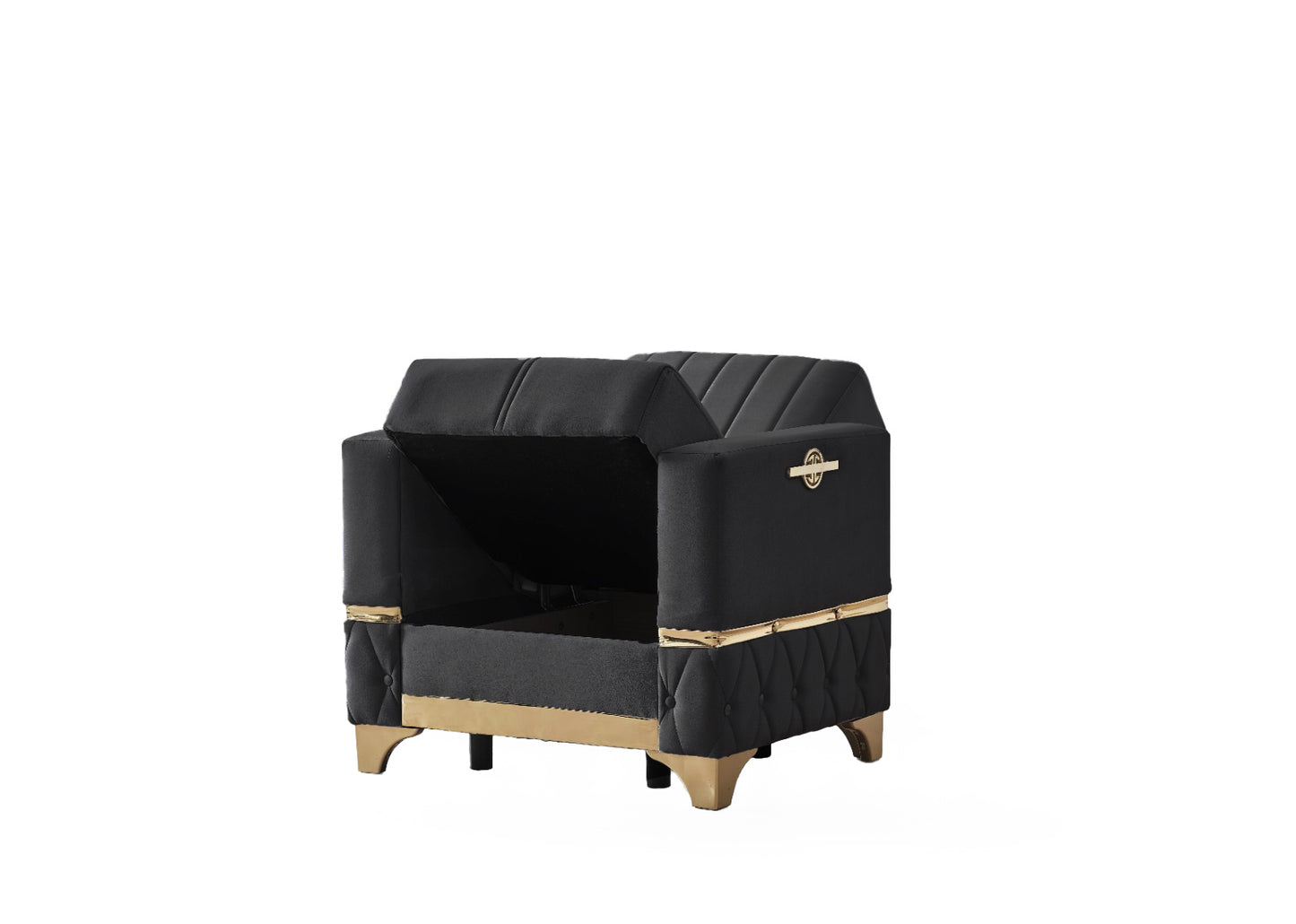 Istanbul Modern Black 3+2+1 Seater Sofa Bed