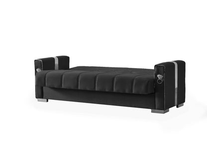 Lion Modern Black Silver 3+2+1 Seater Sofa Bed