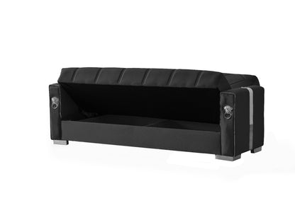 Lion Modern Black Silver 3+2+1 Seater Sofa Bed