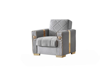 Lion Modern Gray Gold  3+2+1  Seater Sofa Bed