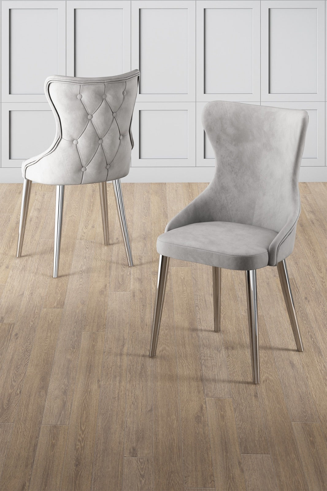 Esla Series Dining Set - 1 Table & 6 Chairs - Modern Minimalist Design