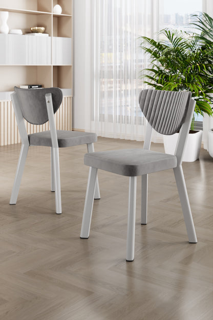Exve Modern Extendable Dining Table Set with 6 Babyface Chairs