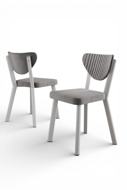 Exve Modern Extendable Dining Table Set with 6 Babyface Chairs