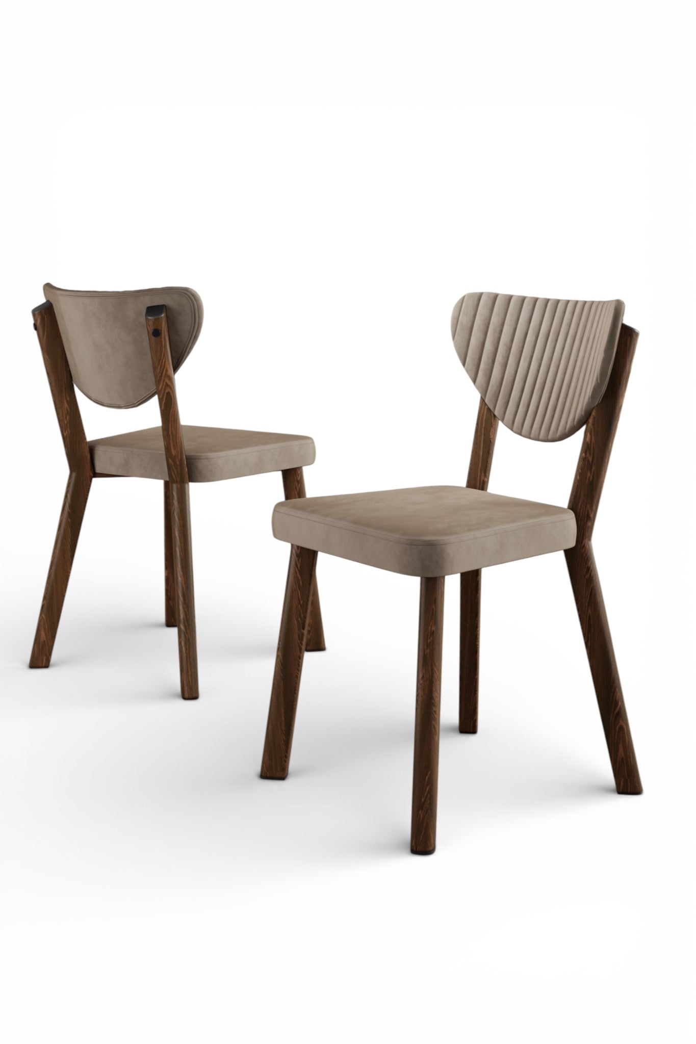 Akort Series Dining Set: 130x80 cm Lacquered Table & 6 Premium Babyface Fabric Chairs