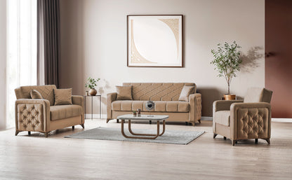 Chester 3+2+1 Seater Sofa Bed - Beige