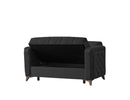 Chester 3+2+1 Seater Sofa Bed -  Black