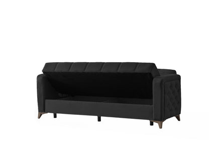 Chester 3+2+1 Seater Sofa Bed -  Black