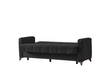 Chester 3+2+1 Seater Sofa Bed -  Black