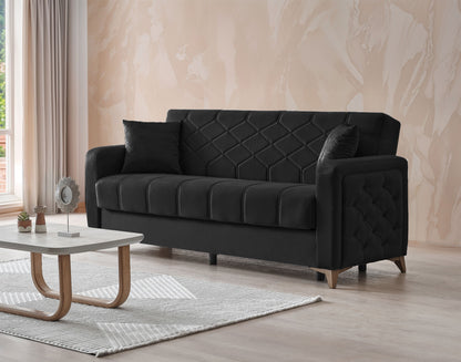 Chester 3+2+1 Seater Sofa Bed -  Black