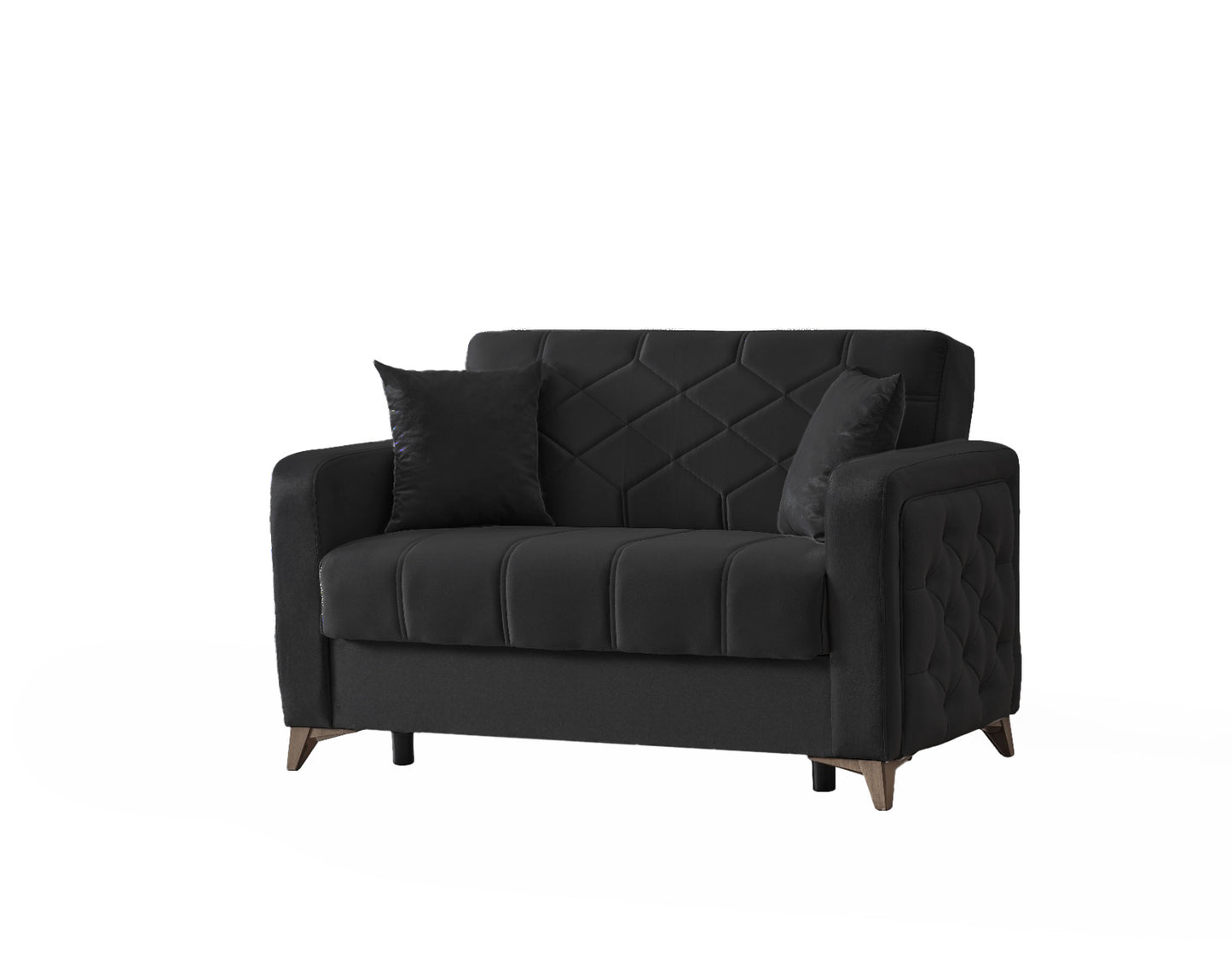 Chester 3+2+1 Seater Sofa Bed -  Black